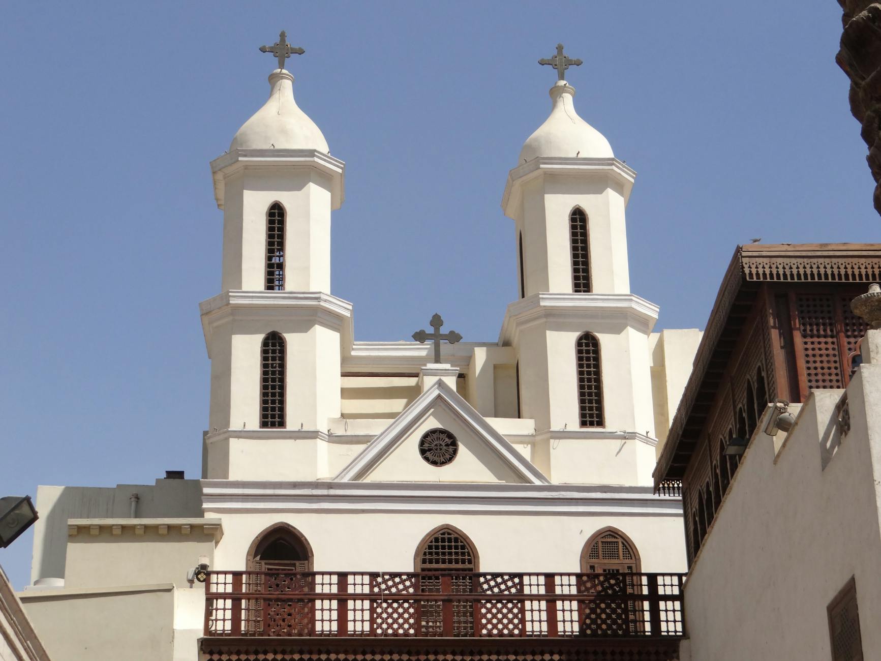 Historic Coptic church architecture in Old Cairo Egypt