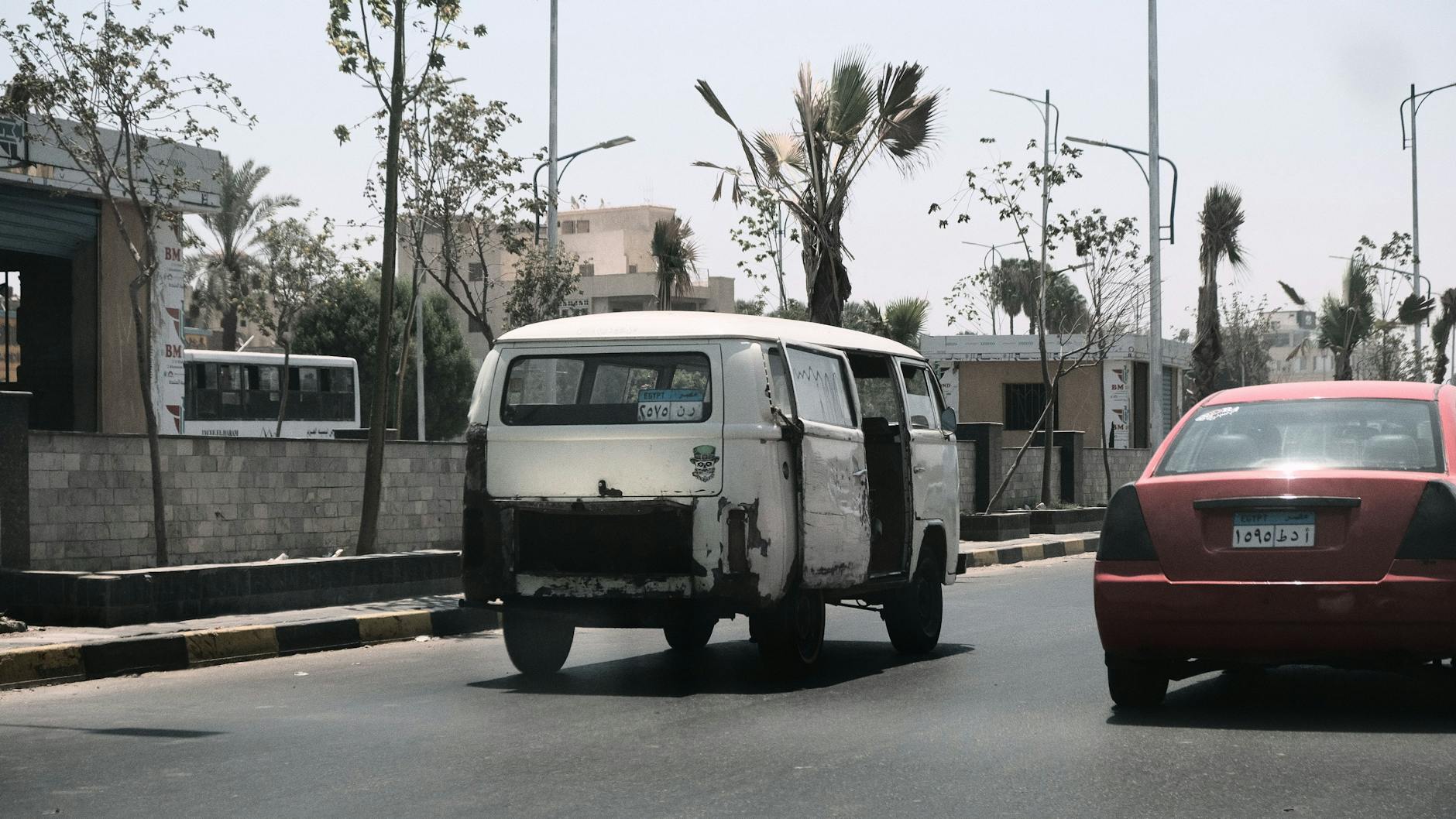 The leafy green streets of Maadi neighborhood in Cairo Egypt