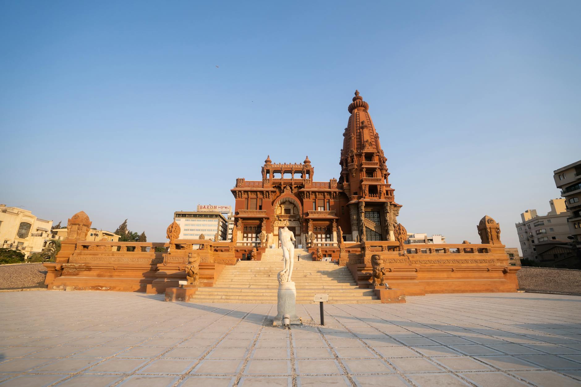 Ornate palace architecture and gardens in Cairo Egypt
