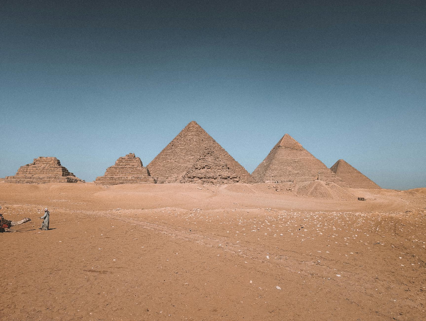 Complete Guide to Visiting Cairo Egypt 5 Great Pyramids of Giza Egypt with clear blue sky in the background