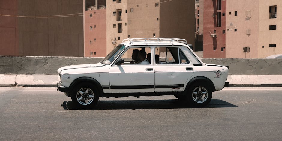 Taxi on Cairo highway