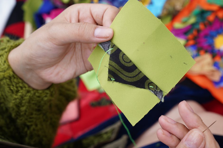 Hand-stitched applique quilt panel