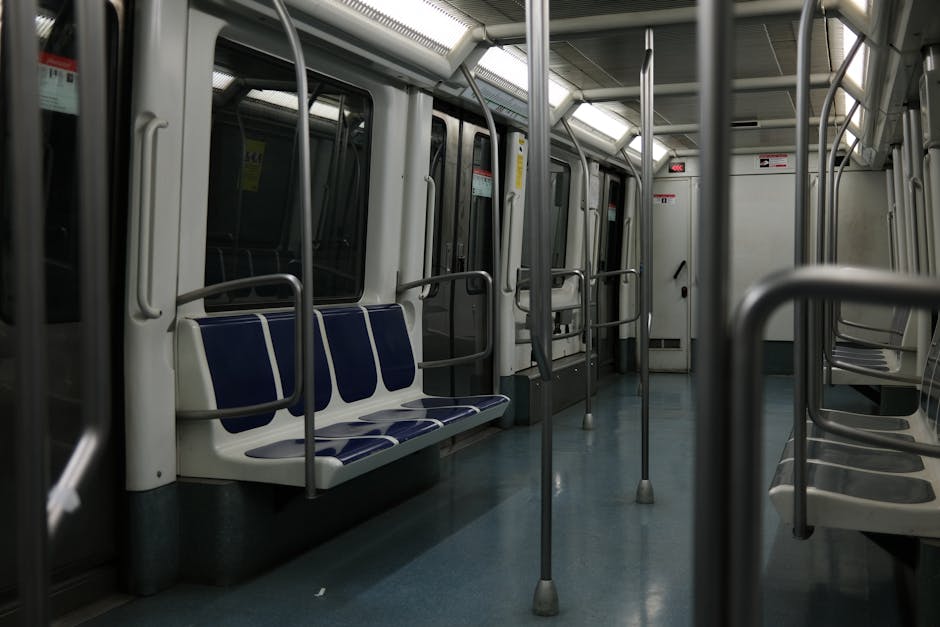Modern subway train interior