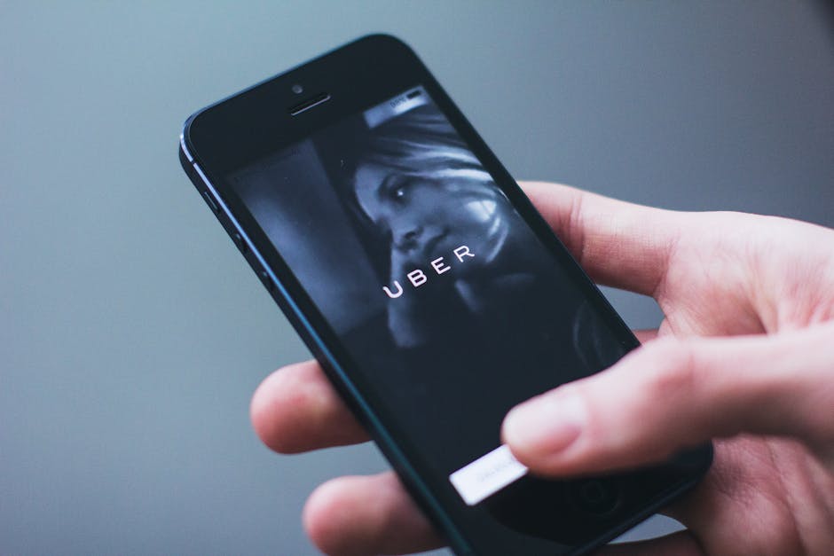 Smartphone showing ride-hailing app