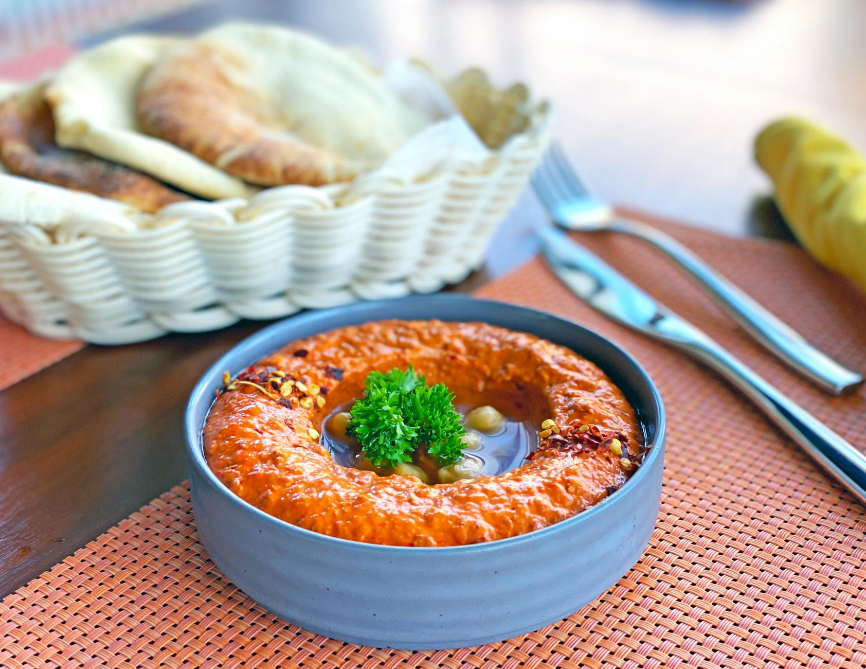 Vegetarian and vegan food in Cairo hummus tahini pita mezze