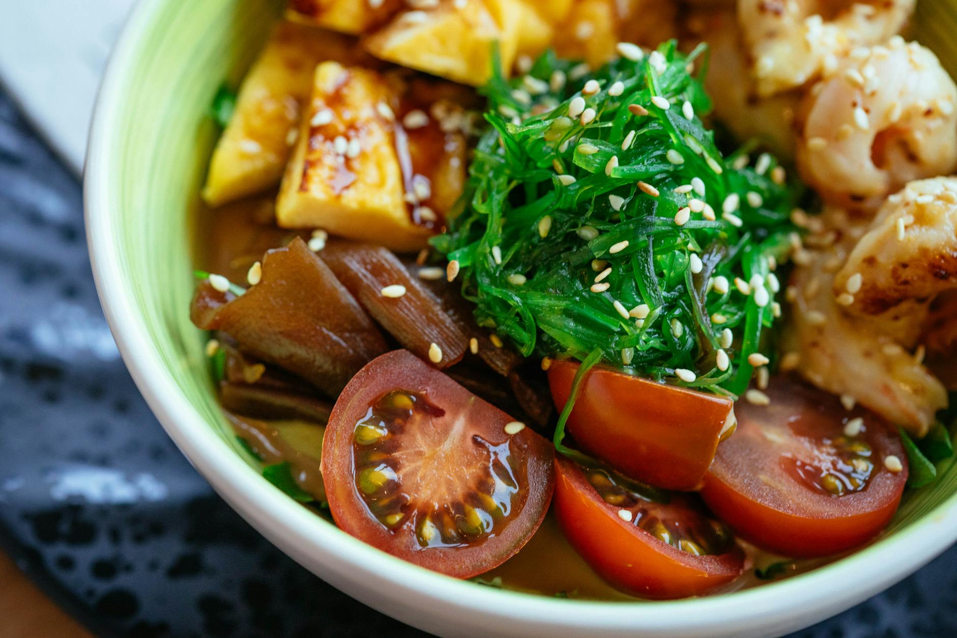 Vegetarian and vegan food in Cairo poke bowl tofu vegetables
