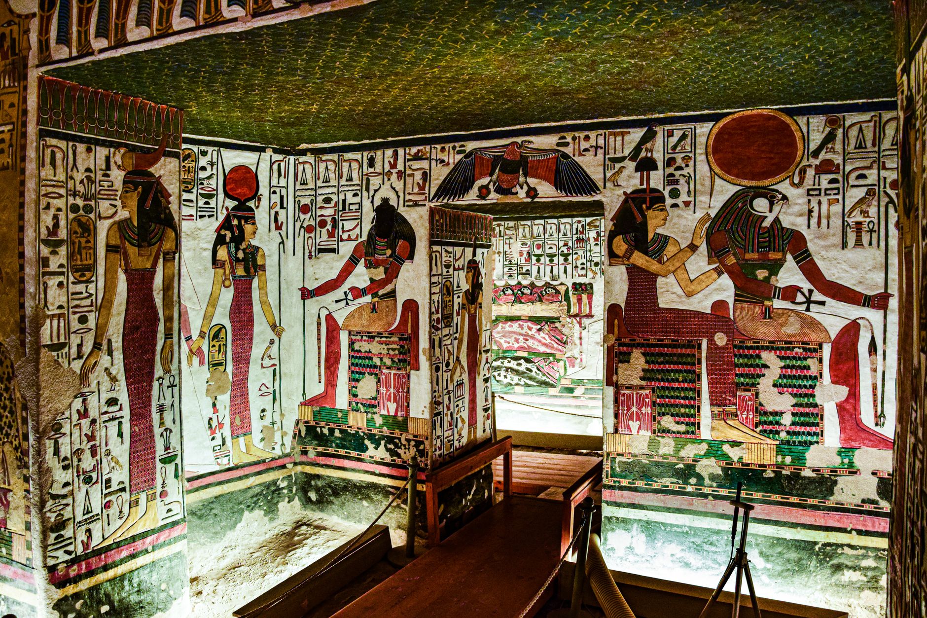 Hand-painted Egyptian papyrus art showing pharaonic figures and hieroglyphics, a classic Cairo souvenir