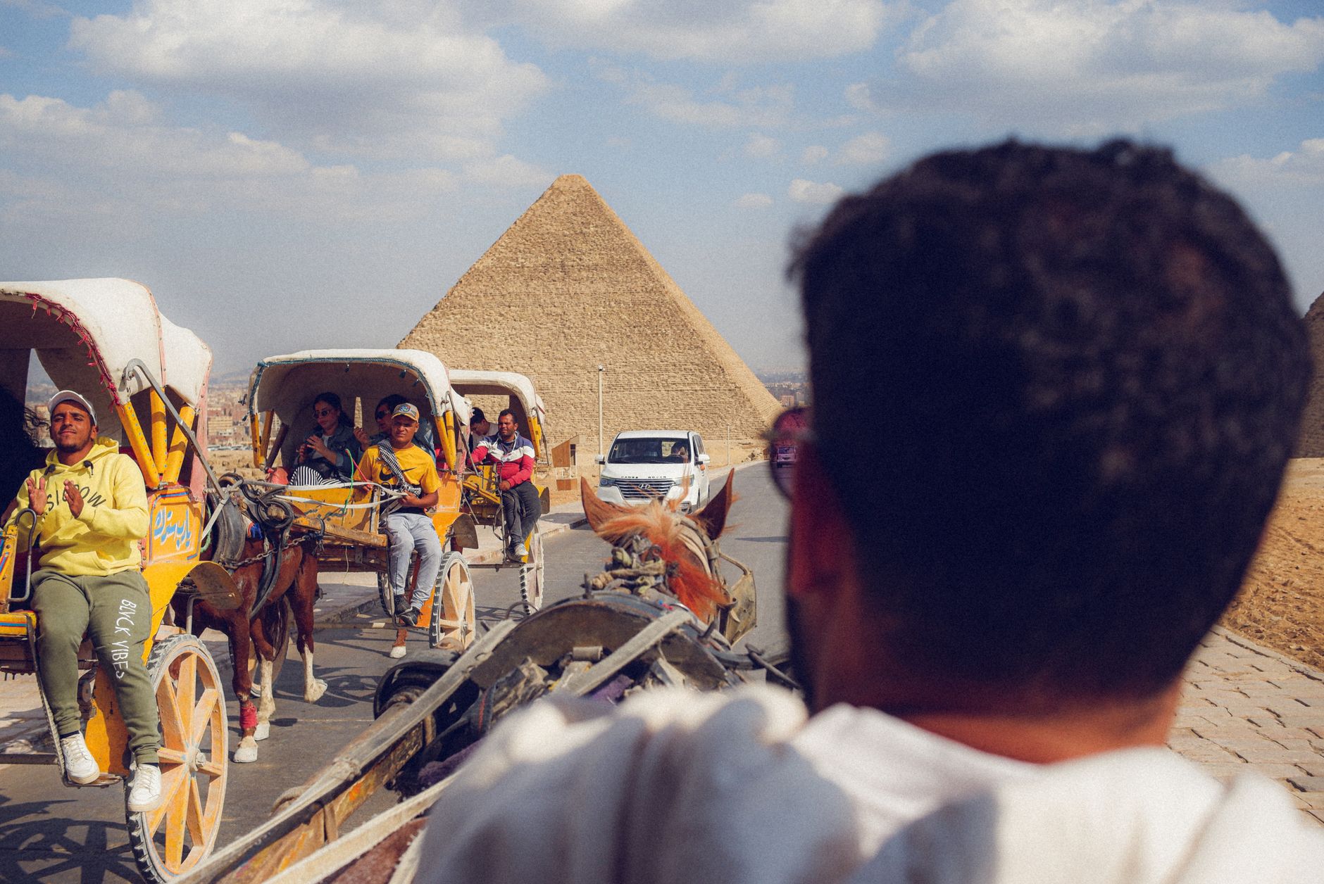 Cairo Adventure Activities: Thrills & Experiences 3 Horse riding across the desert near the Giza Pyramids at sunrise, Cairo, Egypt