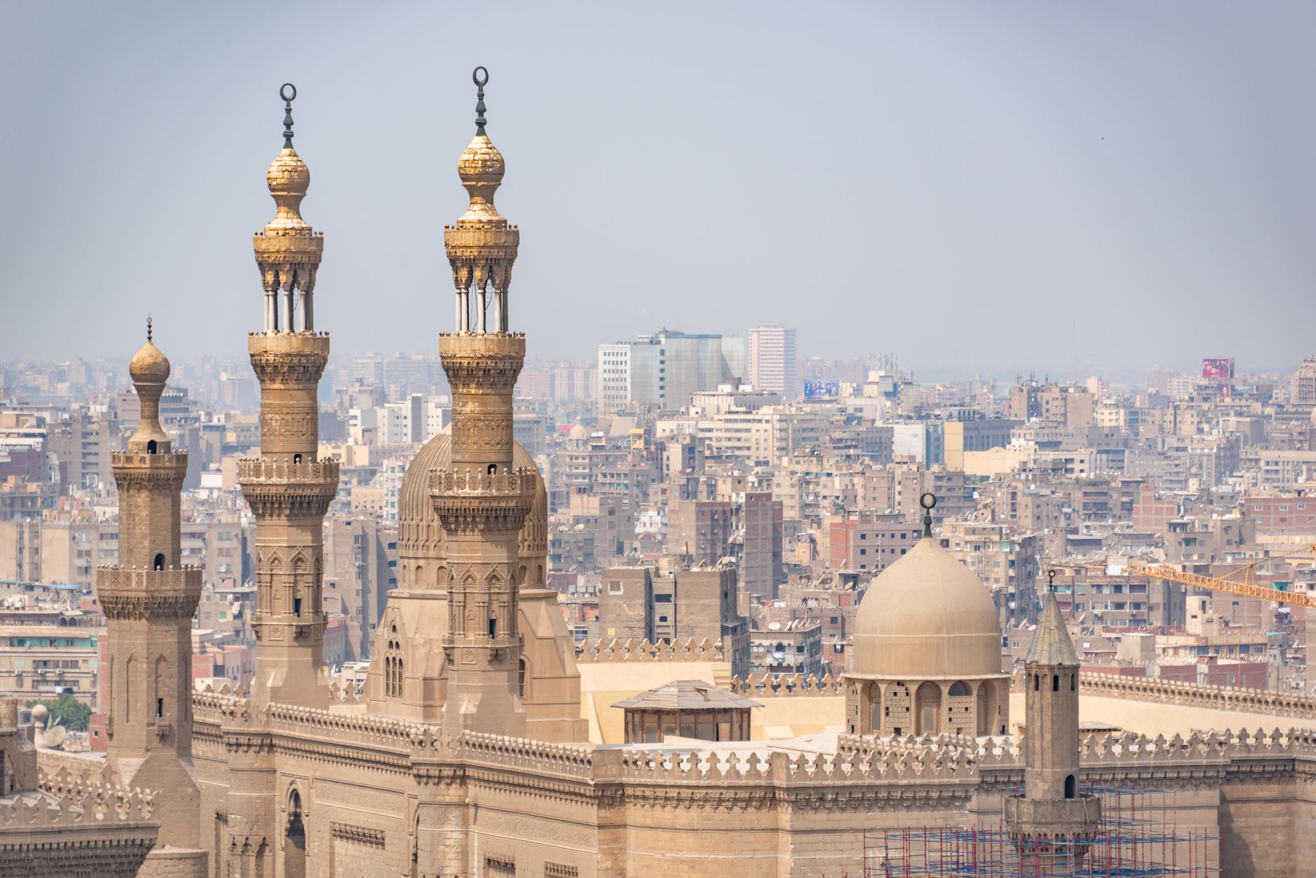 Al-Azhar Mosque History & Visit: Islamic Center 3 Islamic Cairo skyline of minarets and domes around Al-Azhar, Egypt
