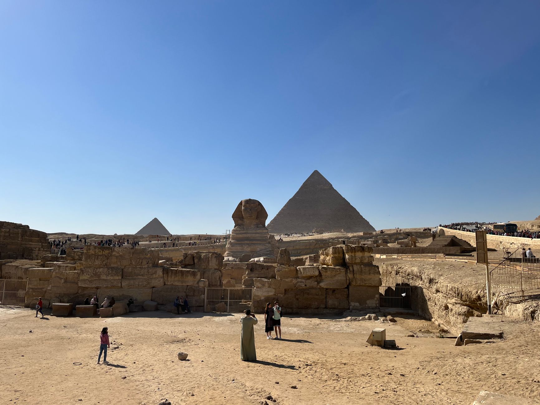 How Many Days in Cairo: Perfect Itinerary Length 2 Tourists at the Pyramids of Giza and the Sphinx on a clear morning, Cairo Egypt