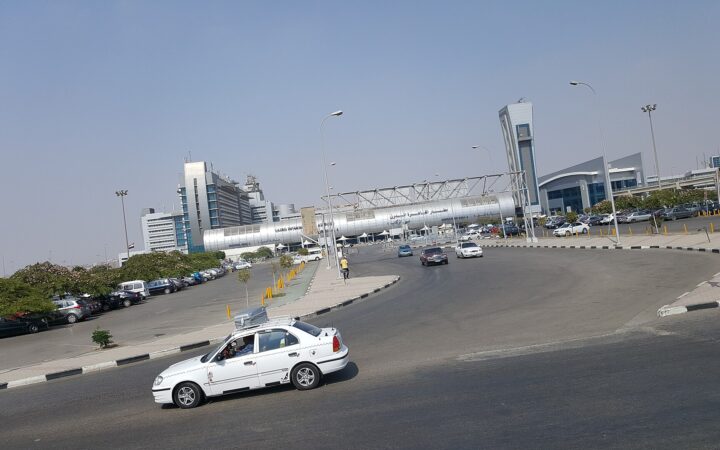 cairo airport terminal 1 arrivals white taxi