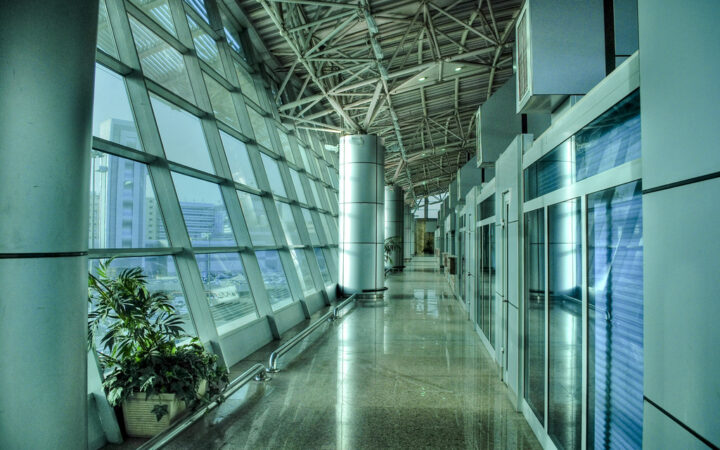 cairo airport terminal 3 glass corridor